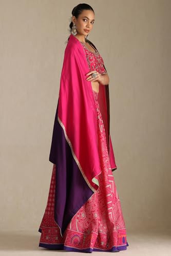 Soch Women's Viscose Lehenga Choli (OWS5CD21479_Pink_XL)