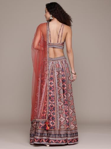 Multi Wanderlust Square Neck Blouse With Lehanga And Dupatta