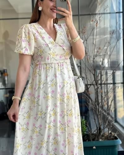 Pimu Rayon Fit and Flare Below The Knee One Piece Dresses for Women | Dress (in, Alpha, 2XL, Regular, Toddler Girls, White)