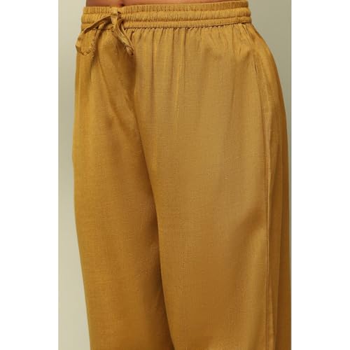 Rangriti Women's Acrylic Kurta Set (WNTRWR19626AW24MUSTYEL_Mustard