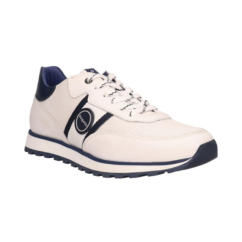 Bugatti Garnet Evo White Leather Mens Sneakers - Euro 41