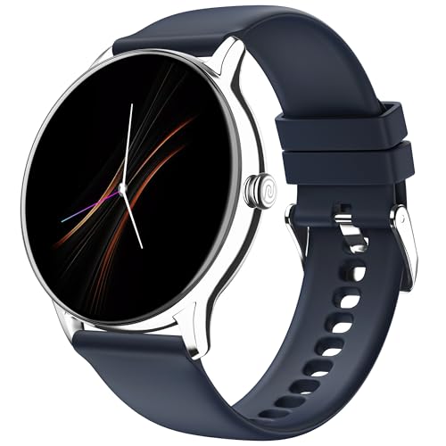 Noise Twist Go Smart Watch 1.39" Display, TruSyncᵀᴹ BT Calling, Glossy Metal Finish, 150+ Watch Faces, IP68, Sleep Tracking, 100+ Sports Modes, Smart Watch for Men and Women (Silver Blue)