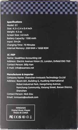 80GB MP3 Player with Bluetooth and WiFi, MP4 MP3 Player with Spotify 4" Full Touch Screen, Android Music Player with Pandora, HiFi Sound Walkman Digital Audio Player with Speaker (Gold-Black)