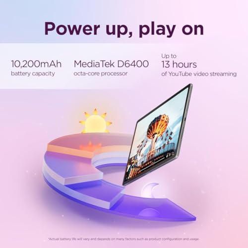 Lenovo 12.1″ Idea Tab Plus, 2.5K Touchscreen, 90Hz Lightweight Tablet, MediaTek Dimensity 6400, 8 GB RAM 256 GB Storage(128GB UFS+128GB SD Card), Integrated Arm Mali-G57 MC2, Tab Pen and Folio Case
