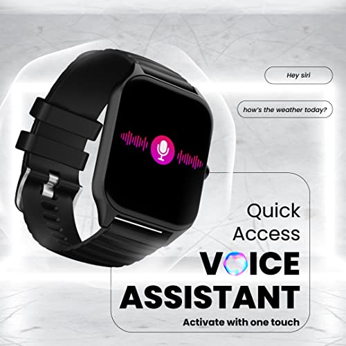 HAMMER Stroke 1.96" Calling Smart Watch with Strong Metallic Body, in Built Games, 100+ Sports Modes, Customized Watchfaces (Black)