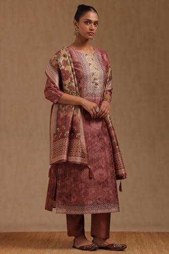 Soch Women's Art Silk Salwar Suit Set (SMUA5CD2081_Onion Pink
