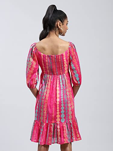 Label RITU KUMAR Pink Printed Short Dress
