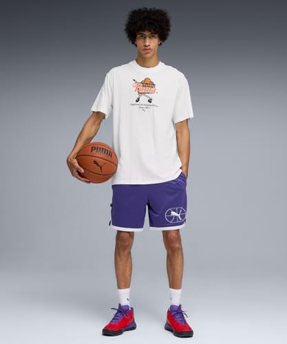 PUMA | Junior Varsity Men's Printed Basketball Cotton Tee I | White | S