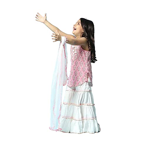BIBA GIRL PRINTED RELAXED KID(KW4995_PINK/WHITE_7)