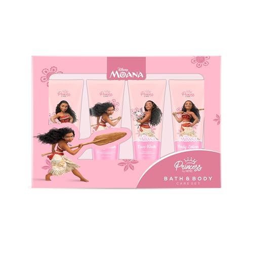 Princess By RENEE Disney Moana Bath & Body Care Combo Set of 4 - Shampoo, Body Wash, Face Wash & Lotion l Soothing, Nourishing l Cruelty-Free l For Pre-Teen Girls