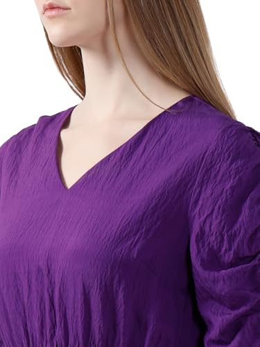 VERO MODA Women's Purple Fit and Flare Dress