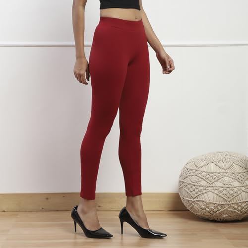Biba Women Solid Bottom WEAR(Bottom WEAR002B_Maroon_XXL)