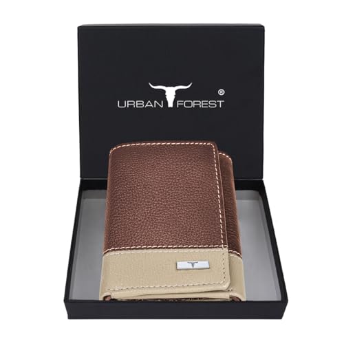 URBAN FOREST Travis Redwood/Sand Leather Wallet for Men