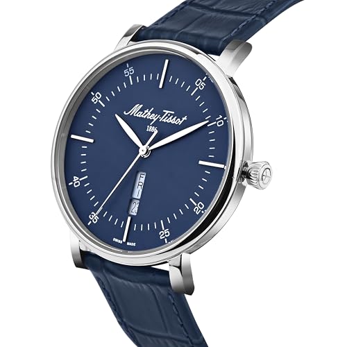Mathey-Tissot Swiss Made Monsoon Day-Date Quatrz Blue Dial Analog Watch for Men - H7918ALBU