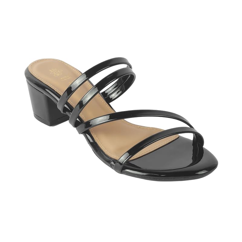 tresmode Teuice Women's Black Block Heel Sandals in Size 4 UK / 37 EU