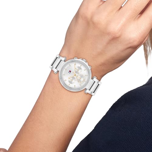 Tommy Hilfiger Multifunction Silver Dial Stainless Steel Strap Watch for Women