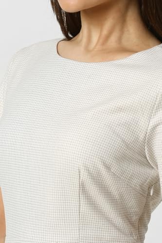 Van Heusen Women's Polyester Blend Modern Knee-Length Dress (VWDRCRGBE82656_White