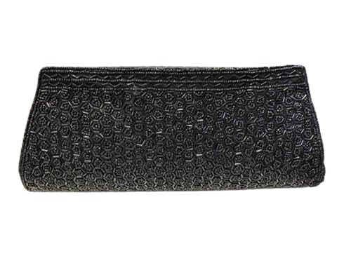 OLL Women's Handcrafted Beautiful Clutch Bag | ladies purse wallet |zari clutch for ladies |traditional indian clutch | women handbags - Black Colour