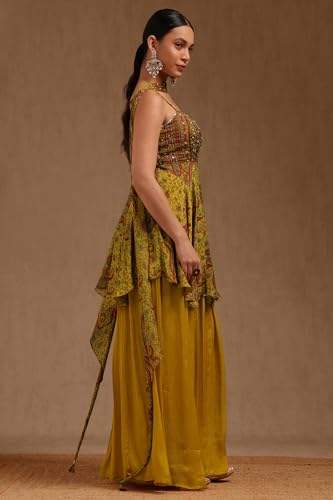Soch Women's Chinon Salwar Suit Set (FWA5CD22220_Mustard
