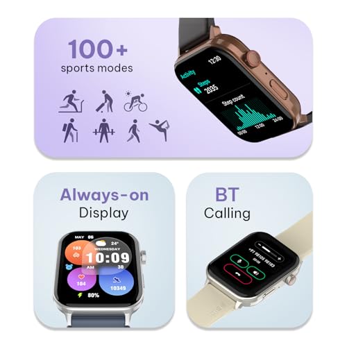Noise Icon 5 Smartwatch with AI Watch Faces & AI Search, 1.95” AMOLED Display, 10 Days Battery, Bluetooth Calling, 100+ Sports Modes, IP68 (Space Blue)