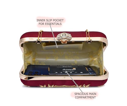 For The Beautiful You Embroidered Women's Ring Clutch (Cherry)
