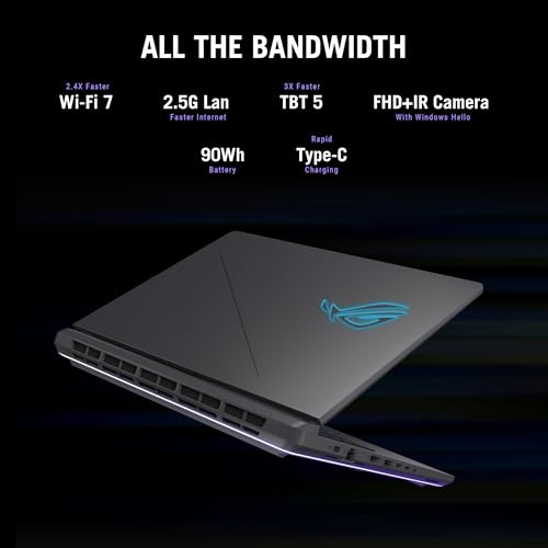 ASUS ROG Strix G16 (2025) Gaming Laptop, 16” ROG Nebula 16:10 2.5K 240Hz/3ms, NVIDIA® GeForce RTX™ 5080, Intel® Core™ Ultra 9 Processor 275HX, 32GB DDR5, 1TB SSD, Wi-Fi 7, Windows 11 Home, G615LW-AS96