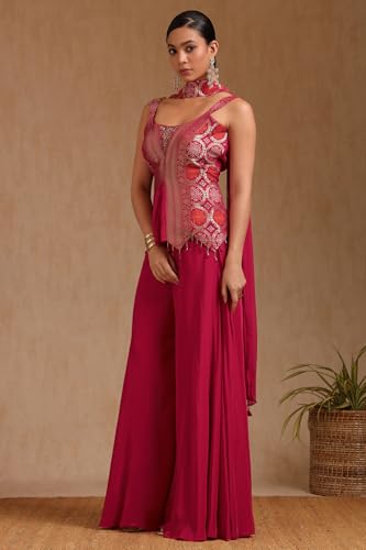 Soch Women's Viscose Georgette Salwar Suit (OWS5CD21981_Fuchsia