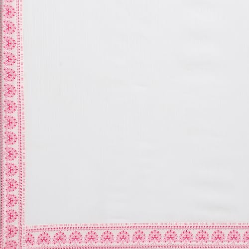 Biba WOMEN PRINTED STRAIGHT SALWAR KURTA DUPATTA(SKDASSORTED7518_WHT/PNK_32)