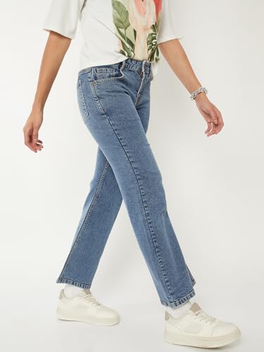 Max Women Washed Flared Jeans (Blue_36)