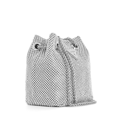 GUESS Silver Embellished Aluminium Lua Mini Pouch