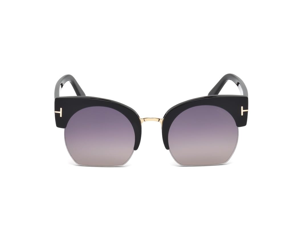 Tom Ford UV Protected Black Bug Eye Half rim Sunglasses for Men - FT0552 55 01B