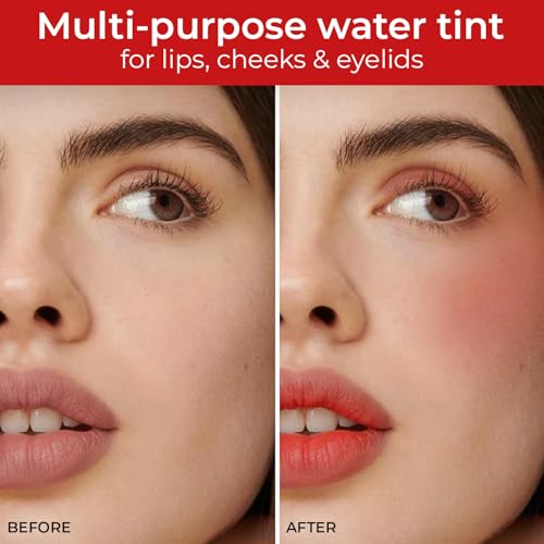 Just Herbs Water Baby Smudge & Transfer Proof | 12hrs Stay | Richly Pigmented Infused with Aloe Vera Multipurpose Water Tint for Lips, Cheeks and Eyelids for Women 6.5ml (Orange You Cute)