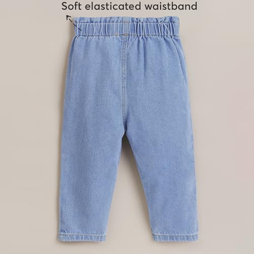 Hopscotch Girls Blue Heart Embroidered Denim Jeans (9-12 Months)