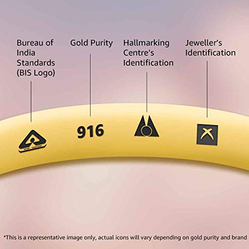 P.C. Chandra Jewellers 14k (585) Yellow Gold and American Diamond Pendant for Women