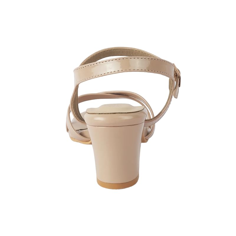 tresmode Roc Women's Beige Dress Block Heel Sandals in Size 3 UK / 36 EU