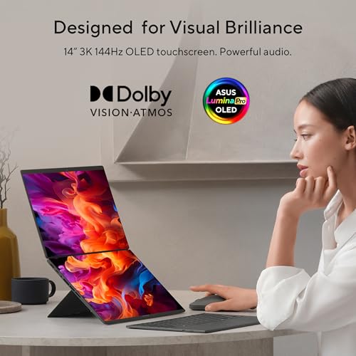 ASUS Zenbook Duo (2026),Smartchoice,Intel Core Ultra 7 (Series 3),32GB RAM,1TB SSD,3K OLED,Touchscreen,14"(35.5 cm),Win 11,M365 Basic(1Y),Office 24,Moher Gray,1.65 Kg, UX8407AA-SN183WS,Copilot+ PC