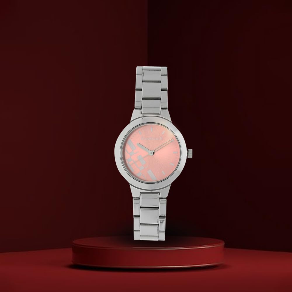 Fastrack Quartz Analog Pink Dial Stainless Steel Strap Watch for Girls-NS6150SM04