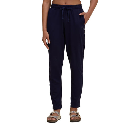 NYKD by Nykaa Womenâ€™s Solid Cotton Leggings & Tights | Everyday Comfort, Relaxed fit, Mid Waist for Yoga and Athleisure Chic- NYAT502 (in, Alpha, L, Regular, Navy)