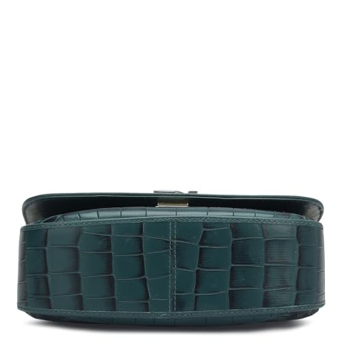 Da Milano Genuine Leather Blue Shoulder Bag (01798) (Small)