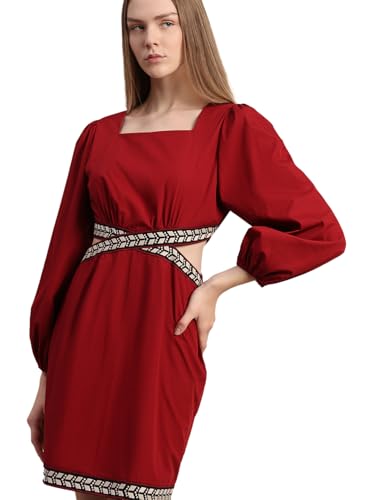 VERO MODA Women's Fit and Flare Red Dress
