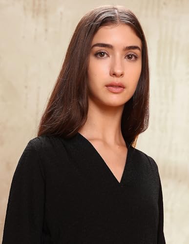 U.S. Polo ASSN. Women Faux Wrap Textured Mini Sheath Dress (UWAW25DRS212_Black_XL)