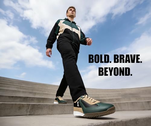 LOUIS STITCH Men’s Green and Black Casual Lightweight Lace-Up Sneakers for Men| Cushioned Comfort | Dual-Color TPR Sole | Lightweight & Comfortable Casual Lace-Up Shoes | LSP-SNK-AVI-017 | UK-11