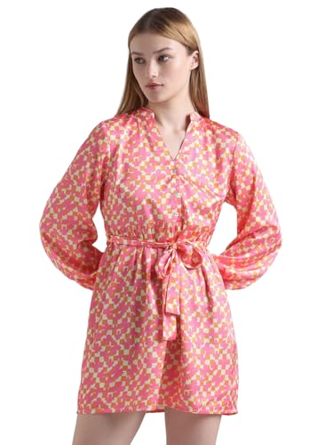 ONLY Women's Polyester A-Line Mini Dress (Moonlite Mauve) - SaumyasStore