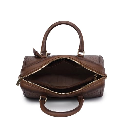 Da Milano Leather Satchel for Women - Brown