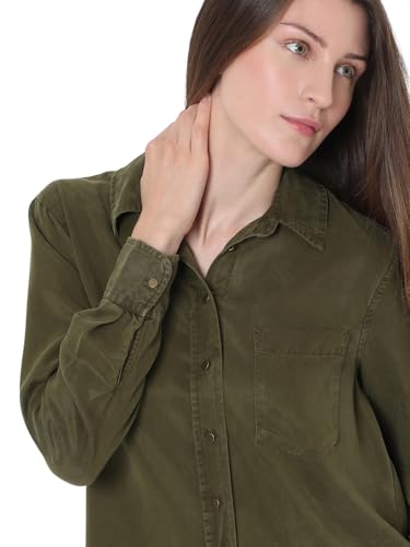 VERO MODA Womens Regular Fit Green Shirt