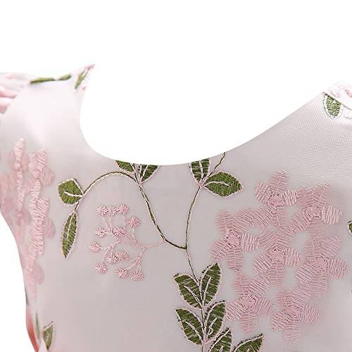 Hopscotch Girls Floral Applique Party Dress In Peach Color for Ages 2-3 Years