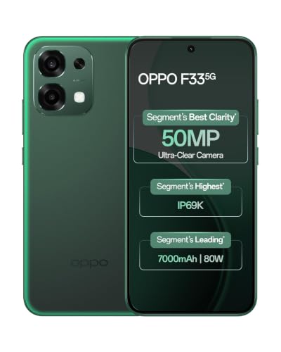 OPPO F33 5G Smartphone (8GB RAM, 128GB Storage, Pearl White)|50MP AI Camera |7000mAh Long Battery |45W Fast Charging-with No Cost EMI/Bank Offers