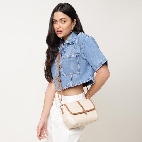 Fastrack Orbit Flap Sling | Faux-Leather Women’s Sling Bag | Spacious Compartment & Detachable Strap for Daily Use