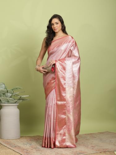 Meena Bazaar Women's Art Silk Saree | Elegant Designer Silk Saree | Soft Lightweight Traditional Ethnic Saree for Wedding, Festival, Party & Special Occasions