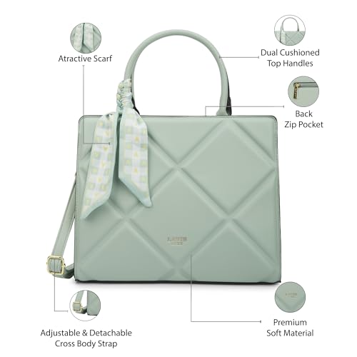 Lavie Luxe Women's Quare Large Satchel Bag | Satchel Handbag for Work | Ladies Purse | Stylish Shoulder Bag | Gift for Women